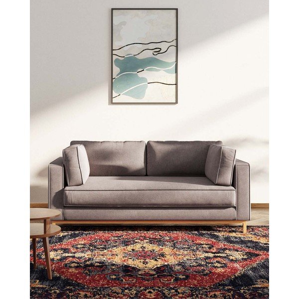 Sofa šviesiai rudos spalvos iš velveto 192 cm Celerio – Ame Yens-image-1