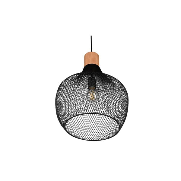 Kabantis šviestuvas juodos spalvos ø 33 cm su metaliniu gaubtu Valeria – Reality-image-3