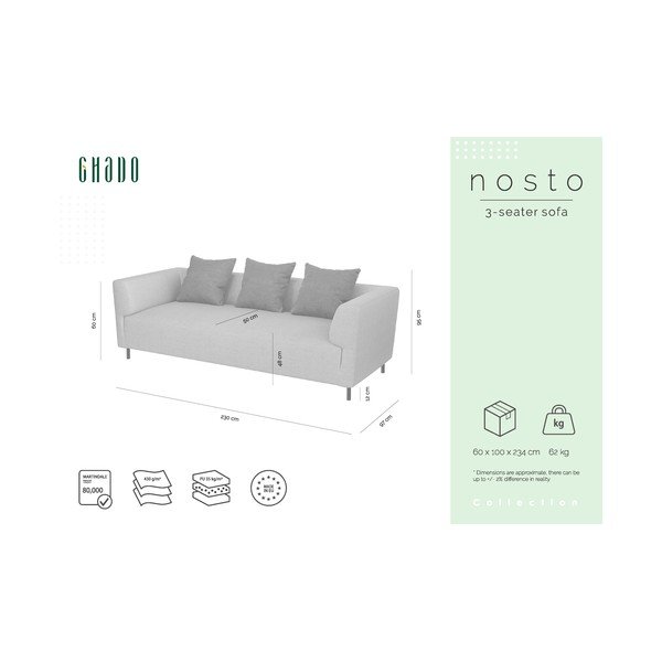 Pilkos ir smėlio spalvos sofa Ghado Nosto-image-3