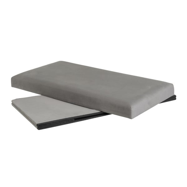 Iš velveto pufas šviesiai pilkos spalvos Estela – Casa Selección-image-2