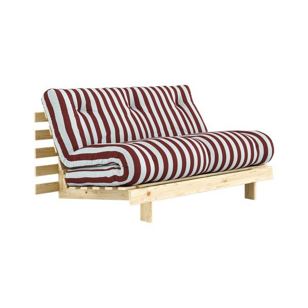 Bordo spalvos/šviesiai mėlynos spalvos sulankstoma sofa 140 cm Roots – Karup
