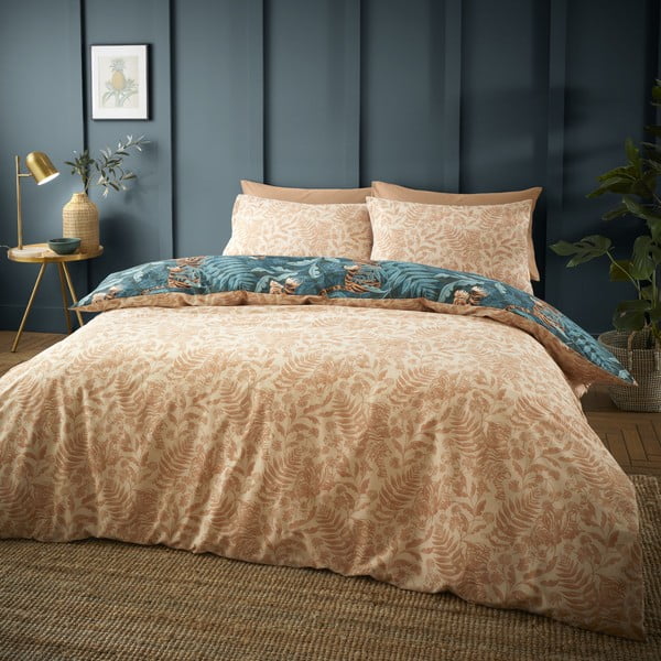 Žalios spalvos/rudos spalvos dvigulė/itin ilga patalynė 230x220 cm Tropic Tiger Leaf – Catherine Lansfield-image-2