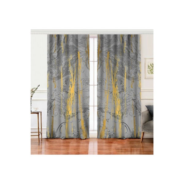 Pilkai auksinės spalvos užuolaidos, 2 vnt., 140x260 cm - Mila Home-image-2