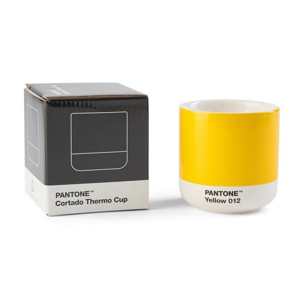 Geltonas keraminis termopuodelis Pantone Cortado, 175 ml