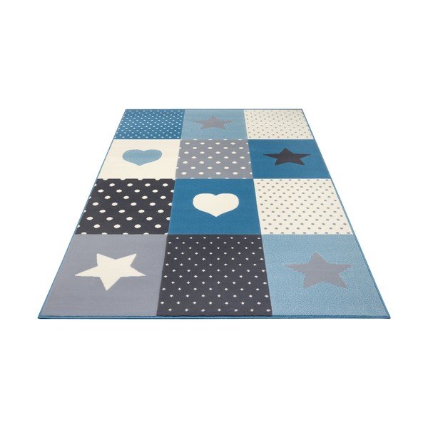 Mėlynas vaikiškas kilimas 150x80 cm Pretty Patchwork - Hanse Home-image-3