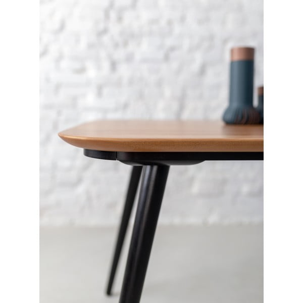 Valgomojo stalas iš uosio medienos su juodomis kojomis Ragaba Contrast, 180 x 90 cm-image-1