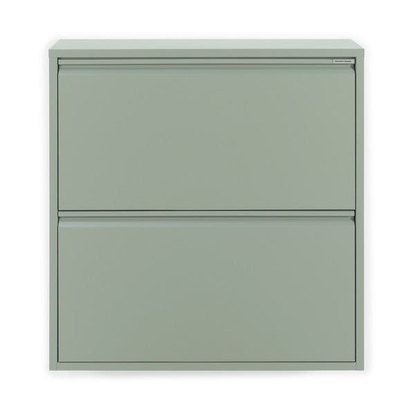 Pilkai žalios spalvos iš metalo atlenkiama spintelė batams 75x77,5x22,5 cm Billy – Spinder Design-image-3