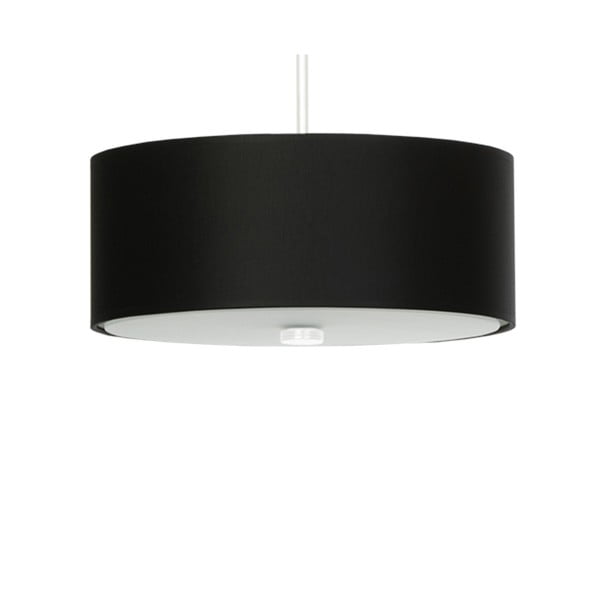 Kabantis šviestuvas juodos spalvos ø 30 cm su tekstiliniu gaubtu Herra – Nice Lamps