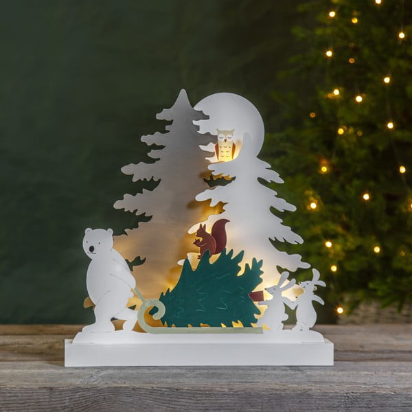 Šviečianti dekoracija baltos spalvos su Kalėdų motyvu Forest Friends – Star Trading-image-1