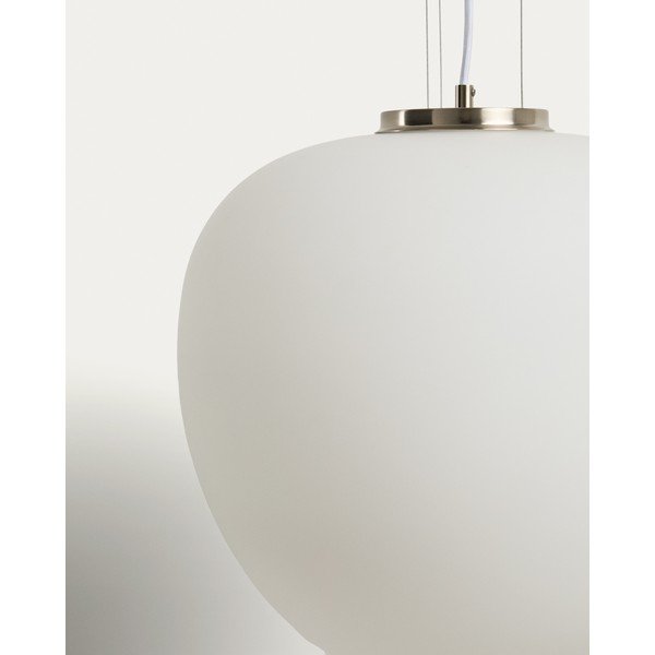 Baltos spalvos kabantis šviestuvas ø 25 cm su stiklo gaubtu Ardali – Kave Home-image-4