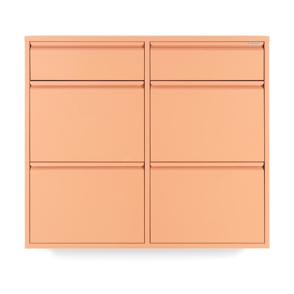 Rausvos spalvos iš metalo atlenkiama spintelė batams 98x86x15 cm Billy – Spinder Design-image-2