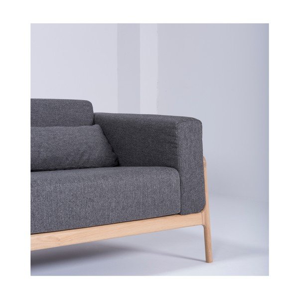Tamsiai pilka sofa su ąžuolo konstrukcija Gazzda Fawn, 240 cm-image-2