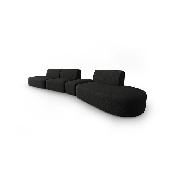 Sofa juodos spalvos 412 cm Shane – Micadoni Home-image-1