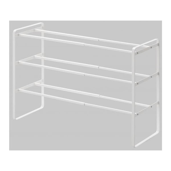 Baltos spalvos reguliuojama 3 pakopų batų lentyna YAMAZAKI Maebashi-image-4