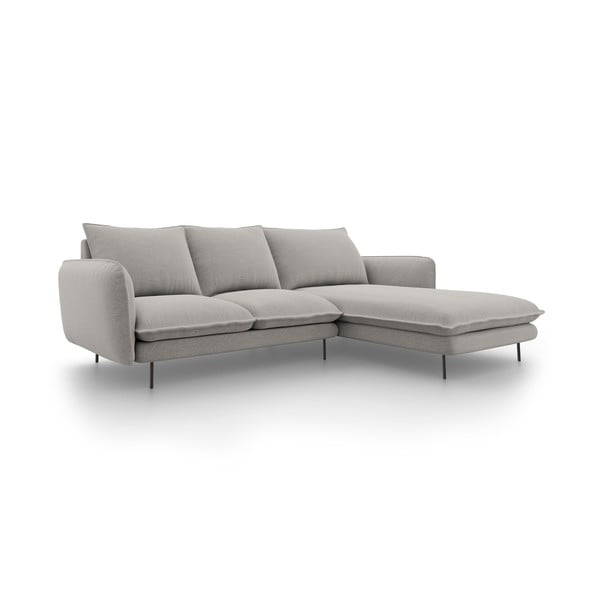 Šviesiai pilkos spalvos kampinė sofa Cosmopolitan Design Vienna, dešinysis kampas-image-2