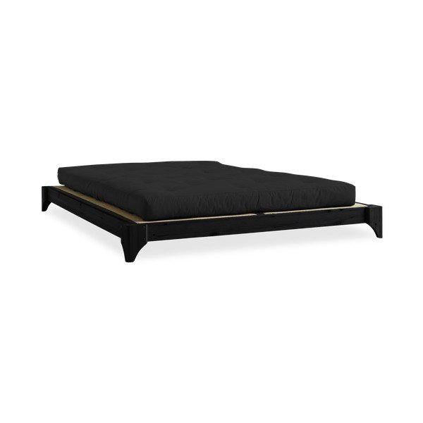 Pušies dvigulė lova su čiužiniu ir tatami "Karup Design Elan Double Latex Black/Black", 140 x 200 cm