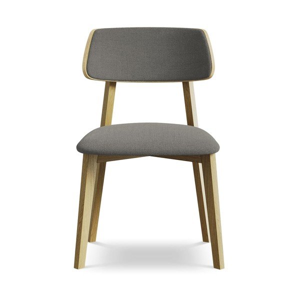 Pilkos spalvos iš medienos masyvo valgomojo kėdė Niu – Makamii-image-1