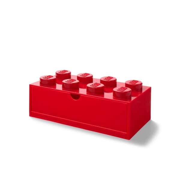Raudona rašomojo stalo dėžutė su stalčiumi LEGO®, 31 x 16 cm