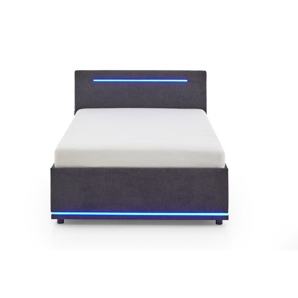 Tamsiai pilkos spalvos iš audinio vaikiška lova su sandėliavimo vieta su lovos grotelėmis 140x200 cm Circle – Meise Möbel-image-3