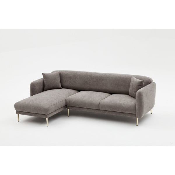 Pilkos spalvos kampinė sofa (su kairiuoju kampu/su gultu) Simena – Balcab Home-image-1