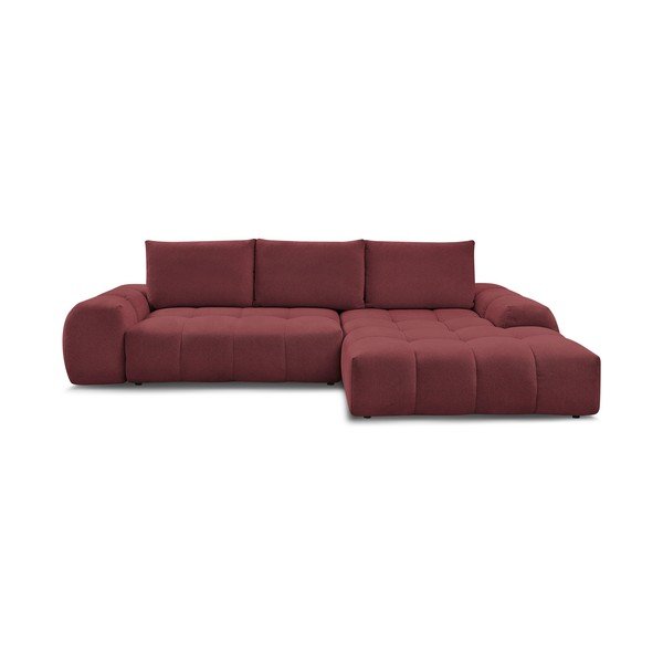 Bordo spalvos iš šenilinio audinio sulankstoma/su sandėliavimo vieta kampinė sofa (su dešiniuoju kampu/su gultu) Everest – Bobochic Paris