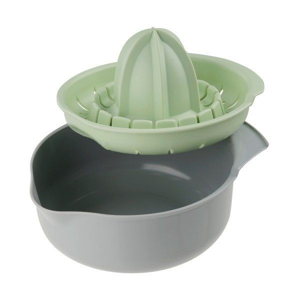 Žalios ir pilkos spalvos citrusinių vaisių sulčiaspaudė