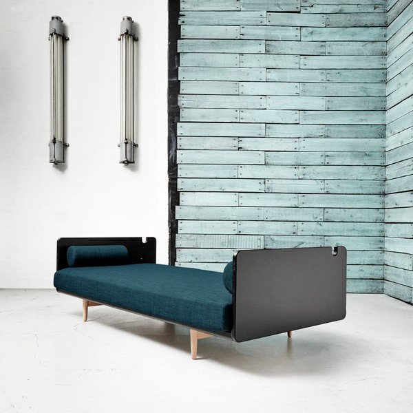 Sofa-lova "Karup Deva" juoda/žalio ąžuolo/tamsiai mėlyna-image-1