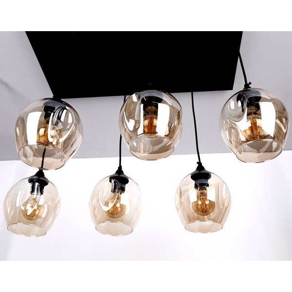Juodas pakabinamas šviestuvas su stikliniu gaubtu 33x67 cm Aspa - Candellux Lighting-image-3