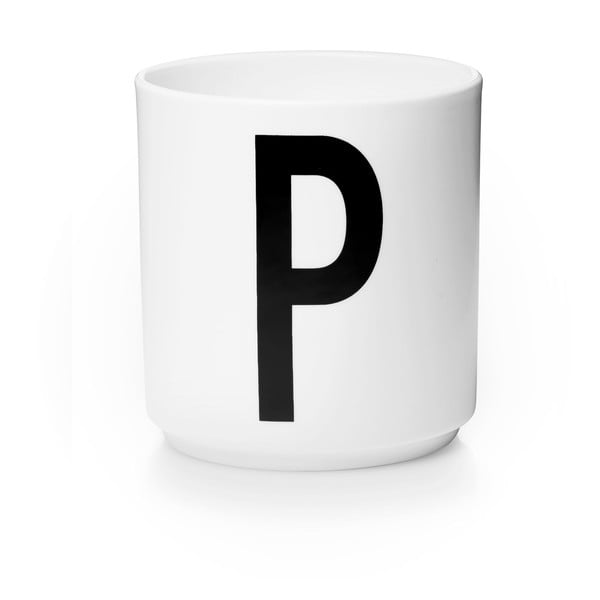 Baltos spalvos porcelianinis puodelis Design Letters Personal P