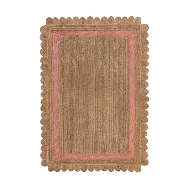Rankų darbo iš džiuto kilimas rožinės spalvos/natūralios spalvos 120x170 cm Grace – Flair Rugs