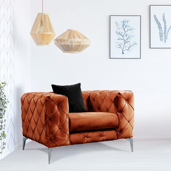 Krėslas oranžinės spalvos Como – Artie-image-1