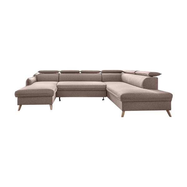 Sulankstoma kampinė sofa smėlio spalvos (su dešiniuoju kampu) Sweet Harmony – Miuform
