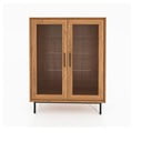 Natūralios spalvos ąžuolo medienos vitrina 97x125 cm Abies - The Beds