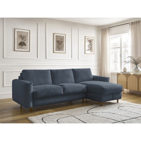 Tamsiai mėlynos spalvos kampinė sofa Nouveau Cocoone – Bobochic Paris-image-1
