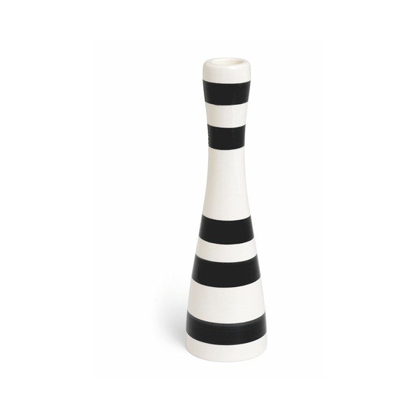 Juodai balta akmens masės žvakidė "Kähler Design Omaggio", 24 cm aukščio