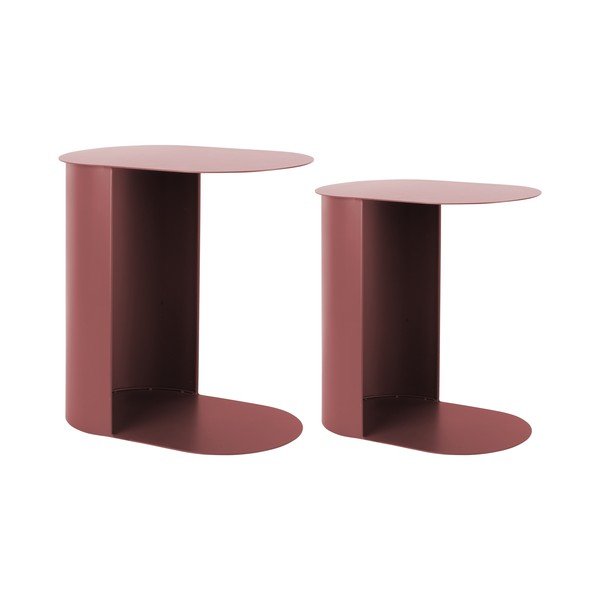 Iš metalo šoniniai stalai 2 vnt. 30x45 cm Riqueza Oval – Leitmotiv