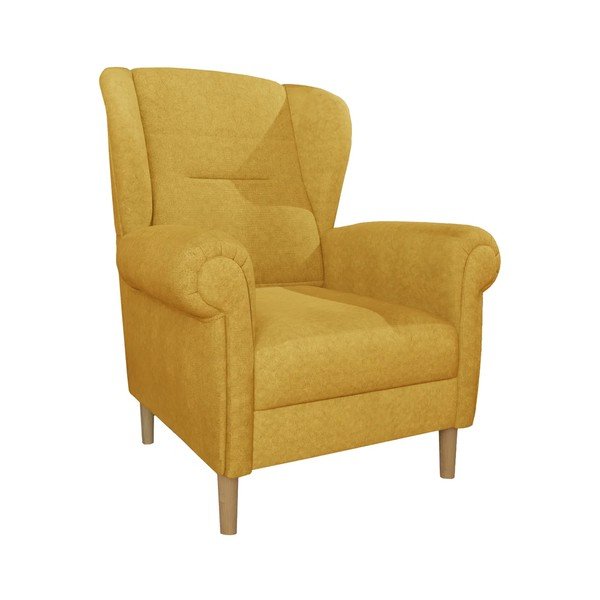 Geltonos spalvos krėslas su atlošu Swan – Ropez