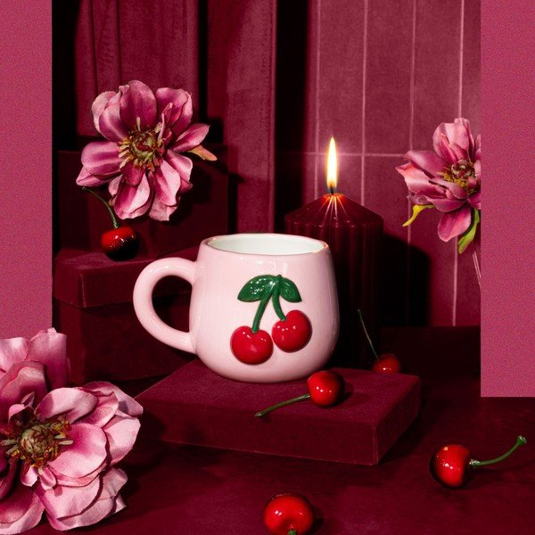 Šviesiai rožinės spalvos puodelis Cherry – Sass & Belle-image-1