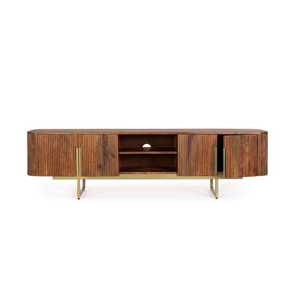 Natūralios spalvos iš mango masyvo TV spintelė 180x45x40 cm Vilas – Bizzotto-image-2