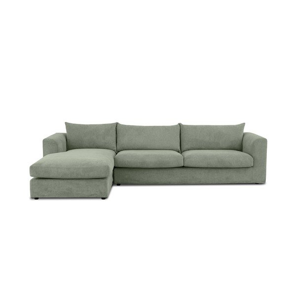 Kampinė sofa šviesiai žalios spalvos (su kairiuoju kampu) Asgard – Scandic