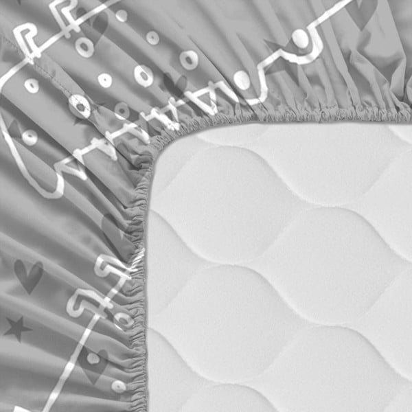 Vaikiška medvilninė paklodė Moshi Moshi Best Buddies, 90 x 200 cm-image-1