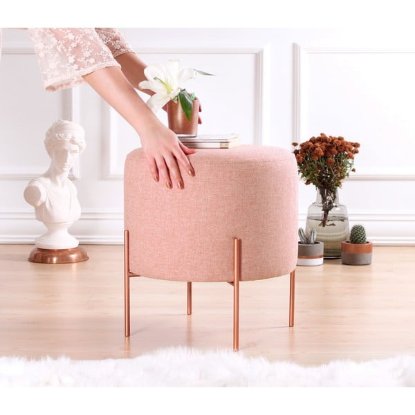 Pufas šviesiai rožinės spalvos Copper – Artie-image-3