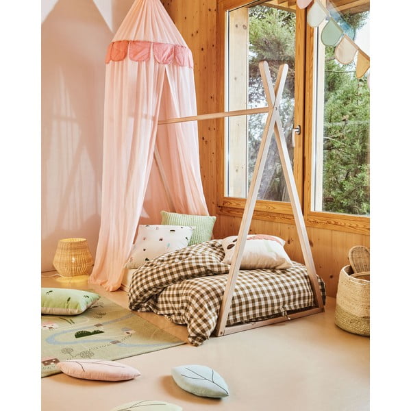 Natūralios spalvos naminė iš buko masyvo vaikiška lova su lovos grotelėmis 90x190 cm Maralis – Kave Home-image-2