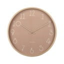 Rožinis sieninis laikrodis Karlsson Sencillo, ø 40 cm