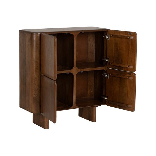 Rudos spalvos iš mango masyvo spintelė 104x110x45 cm Nosy – Ixia-image-2