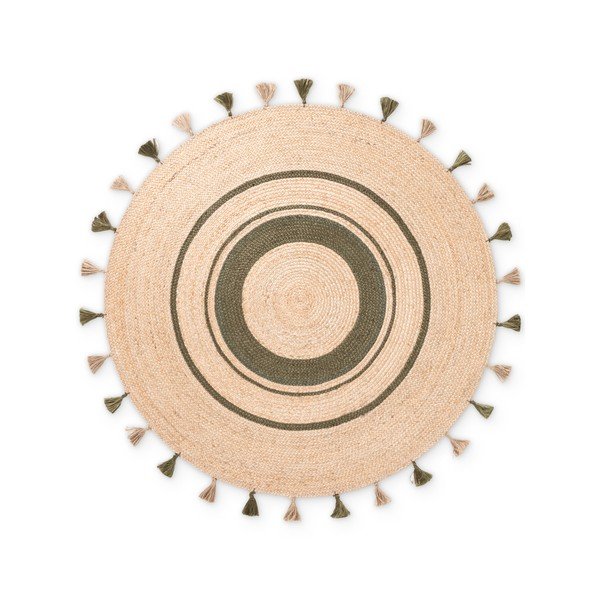 Rankų darbo natūralios spalvos iš džiuto apvalios formos kilimas ø 150 cm Basil – Hanse Home