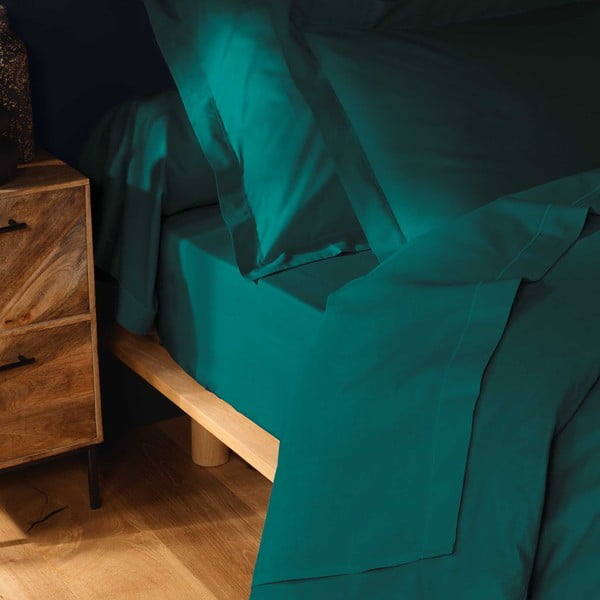 Paklodė iš medvilnės tamsiai žalios spalvos 180x290 cm Lina – douceur d'intérieur-image-2