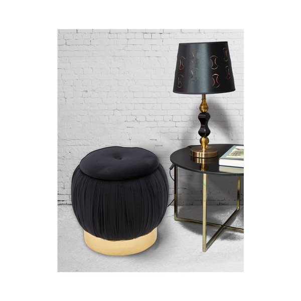 Juodas pufas su dėže "Mauro Ferretti Paris", ⌀ 41 cm-image-3