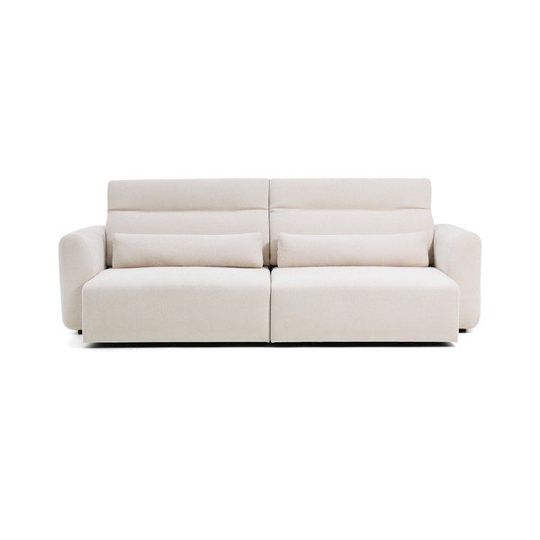 Smėlio spalvos reguliuojama/sulankstoma sofa iš šenilinio audinio su gultu 290 cm Lares – Kave Home-image-2