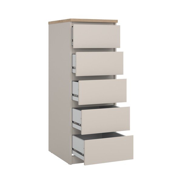 Kreminės spalvos šoninė spintelė 40x111x50 cm Naia – Tvilum-image-3